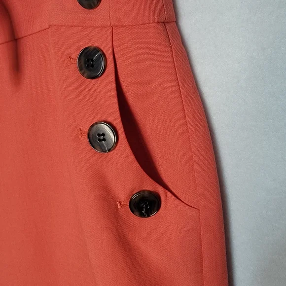 NWT Loft Elegant Coral Button-Accent Skirt SIZE 14. #854 - Picture 2 of 7